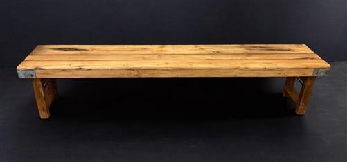 Rustic Folding Bench (84x14.5) Vintage Reclaimed Wood Bench, Farmhouse Seat, A95