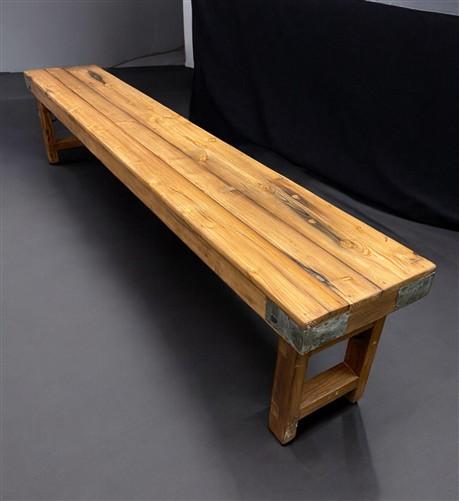 Rustic Folding Bench (84x14.5) Vintage Reclaimed Wood Bench, Farmhouse Seat, A95