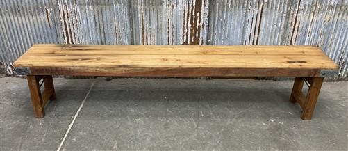 Bench - Rustic Folding Bench (84x14.5) Vintage Reclaimed Wood Bench, Farmhouse Seat, A97 by The Old Grainery (Adults, Benc...
