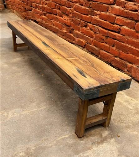 Bench - Rustic Folding Bench (84x14.5) Vintage Reclaimed Wood Bench, Farmhouse Seat, A98 by The Old Grainery (Adults, Benc...