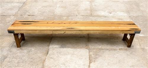 Bench - Rustic Folding Bench (96x14.5) Vintage Reclaimed Wood Bench, Farmhouse Seat A104 by The Old Grainery (Adults, Benc...