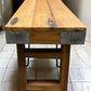 Bench - Rustic Folding Bench (96x14.5) Vintage Reclaimed Wood Bench, Farmhouse Seat A104 by The Old Grainery (Adults, Benc...