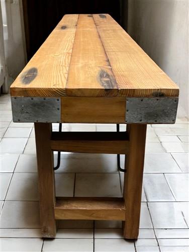Bench - Rustic Folding Bench (96x14.5) Vintage Reclaimed Wood Bench, Farmhouse Seat A104 by The Old Grainery (Adults, Benc...