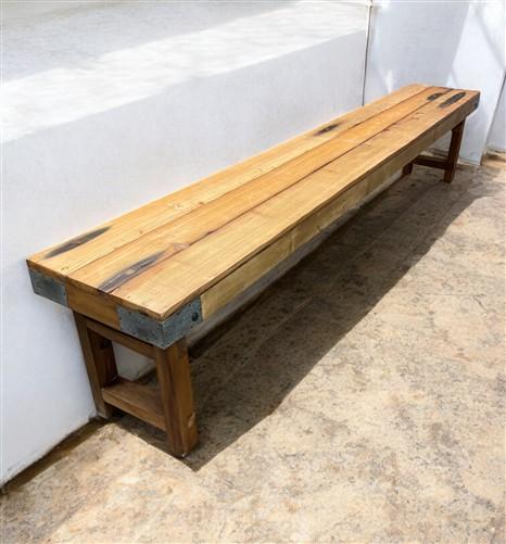 Bench - Rustic Folding Bench (96x14.5) Vintage Reclaimed Wood Bench, Farmhouse Seat A104 by The Old Grainery (Adults, Benc...