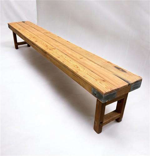 Rustic Folding Bench (96x14.5) Vintage Reclaimed Wood Bench, Farmhouse Seat A101
