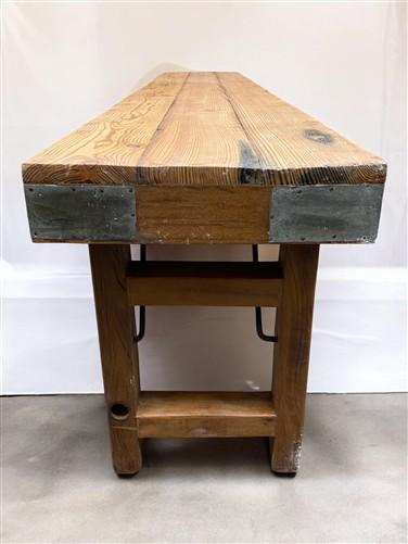 Rustic Folding Bench (96x14.5) Vintage Reclaimed Wood Bench, Farmhouse Seat A101
