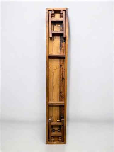 Rustic Folding Bench (96x14.5) Vintage Reclaimed Wood Bench, Farmhouse Seat A101