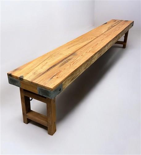 Bench - Rustic Folding Bench (96x14.5) Vintage Reclaimed Wood Bench, Farmhouse Seat A102 by The Old Grainery (Adults, Benc...