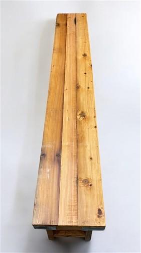 Bench - Rustic Folding Bench (96x14.5) Vintage Reclaimed Wood Bench, Farmhouse Seat A105 by The Old Grainery (Adults, Benc...