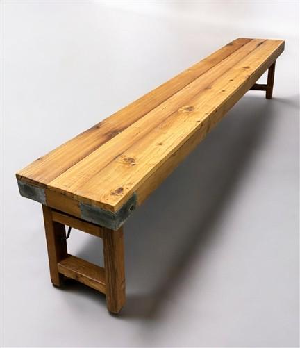 Bench - Rustic Folding Bench (96x14.5) Vintage Reclaimed Wood Bench, Farmhouse Seat A105 by The Old Grainery (Adults, Benc...