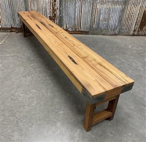 Bench - Rustic Folding Bench (96x14.5) Vintage Reclaimed Wood Bench, Farmhouse Seat A106 by The Old Grainery (Adults, Benc...