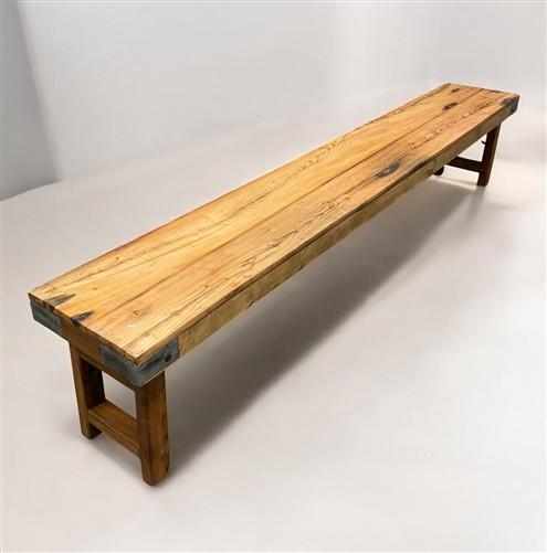 Rustic Folding Bench (96x14.5) Vintage Reclaimed Wood Bench, Farmhouse Seat A108
