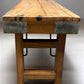 Rustic Folding Bench (96x14.5) Vintage Reclaimed Wood Bench, Farmhouse Seat A108
