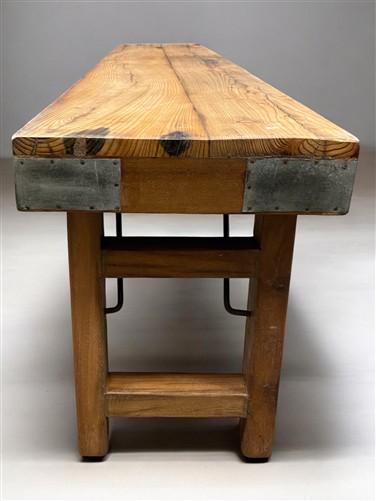 Rustic Folding Bench (96x14.5) Vintage Reclaimed Wood Bench, Farmhouse Seat A108