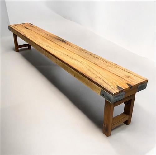 Rustic Folding Bench (96x14.5) Vintage Reclaimed Wood Bench, Farmhouse Seat A108