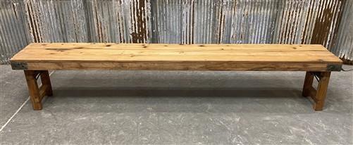 Bench - Rustic Folding Bench (96x14.5) Vintage Reclaimed Wood Bench, Farmhouse Seat A109 by The Old Grainery (Adults, Benc...