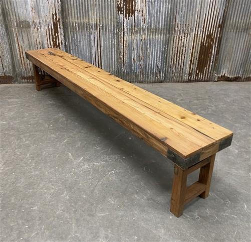 Bench - Rustic Folding Bench (96x14.5) Vintage Reclaimed Wood Bench, Farmhouse Seat A109 by The Old Grainery (Adults, Benc...