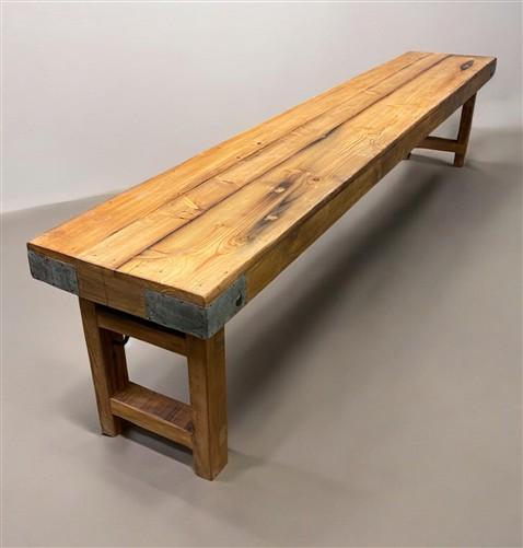Bench - Rustic Folding Bench (84x14.5) Vintage Reclaimed Wood Bench, Farmhouse Seat, A99 by The Old Grainery (Adults, Benc...