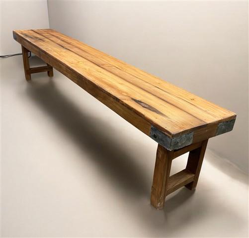 Bench - Rustic Folding Bench (84x14.5) Vintage Reclaimed Wood Bench, Farmhouse Seat, A99 by The Old Grainery (Adults, Benc...