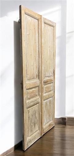 Antique French Double Doors (43.25x93) European Doors, Flat Panel Doors, A639