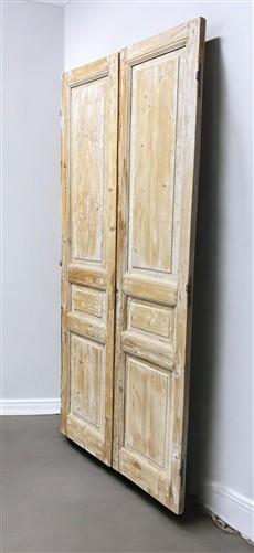 Antique French Double Doors (43.25x93) European Doors, Flat Panel Doors, A639