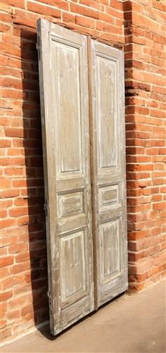 Antique French Double Doors (39.5x94) European Doors, Flat Panel Doors, A640