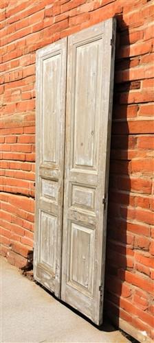 Antique French Double Doors (39.5x94) European Doors, Flat Panel Doors, A640