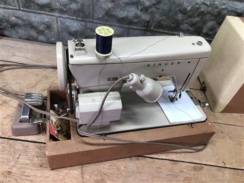 Sewing Machine - Fashion Mate Singer Sewing Machine Vintage Model 237, Pedal & Carry Case, by The Old Grainery (carry case...