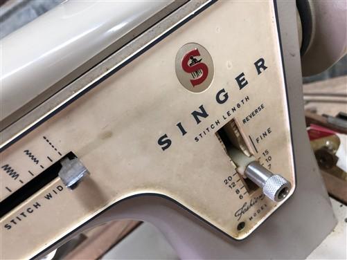 Sewing Machine - Fashion Mate Singer Sewing Machine Vintage Model 237, Pedal & Carry Case, by The Old Grainery (carry case...
