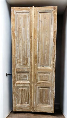 Antique French Double Doors (39x92) European Doors, Flat Panel Doors, A642