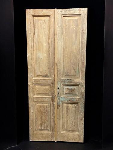 Antique French Double Doors (39.75x92) European Doors, Flat Panel Doors, A643