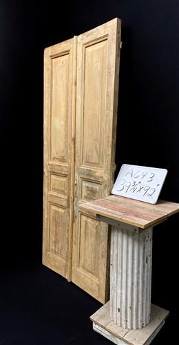 Antique French Double Doors (39.75x92) European Doors, Flat Panel Doors, A643