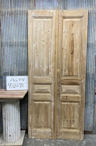 Antique French Double Doors (43.5x98) European Doors, Flat Panel Doors, A644