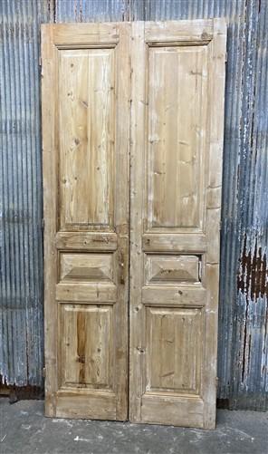 Antique French Double Doors (43.5x98) European Doors, Flat Panel Doors, A644