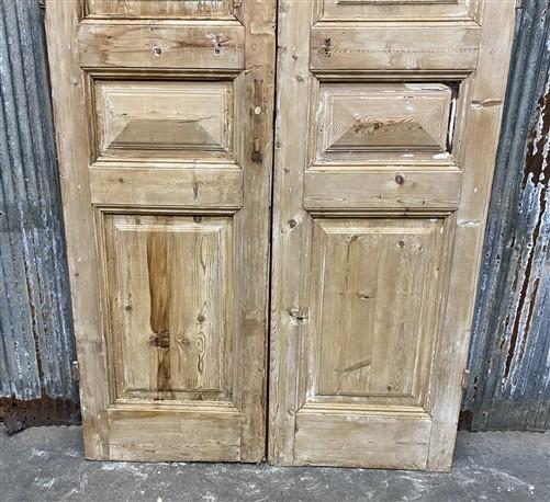 Antique French Double Doors (43.5x98) European Doors, Flat Panel