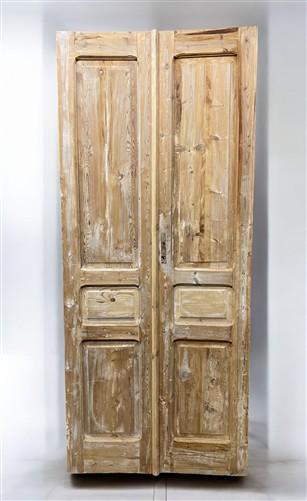 Antique French Double Doors (39.5x92.5) European Doors, Flat Panel Doors, A646
