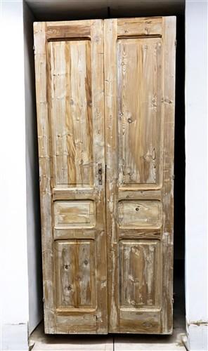 Antique French Double Doors (39.5x92.5) European Doors, Flat Panel Doors, A646
