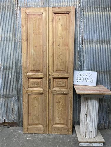 Antique French Double Doors (39x96.5) European Doors, Flat Panel Doors, A638