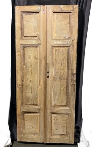 Antique French Double Doors (40x91) European Doors, Flat Panel Doors, A649