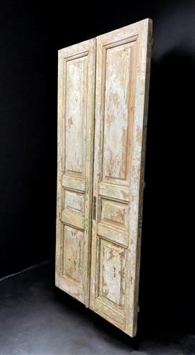 Antique French Double Doors (40.25x90) European Doors, Flat Panel Doors, A651