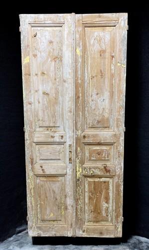 Antique French Double Doors (40.25x90) European Doors, Flat Panel Doors, A651