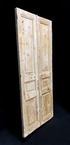Antique French Double Doors (40.25x90) European Doors, Flat Panel Doors, A651