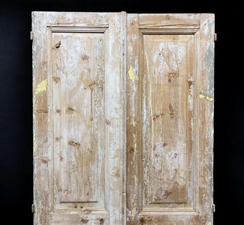 Antique French Double Doors (40.25x90) European Doors, Flat Panel Doors, A651