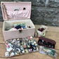 Sewing box - Singer Sewing Machine Attachments, Buttonholer, Zigzagger, Sewing Box Novelties, by The Old Grainery (attachm...