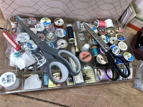 Sewing box - Singer Sewing Machine Attachments, Buttonholer, Zigzagger, Sewing Box Novelties, by The Old Grainery (attachm...