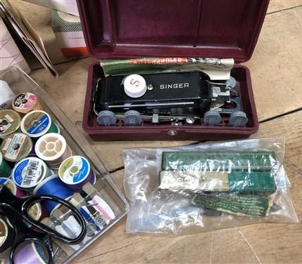 Sewing box - Singer Sewing Machine Attachments, Buttonholer, Zigzagger, Sewing Box Novelties, by The Old Grainery (attachm...