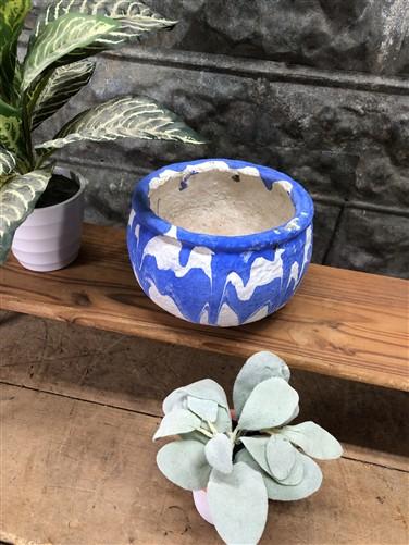 Ozark pottery planter - Ozark Roadside Tourist Pottery, Blue Drip Hanging Pot Planter, Horrine Style D, by The Old Grainer...