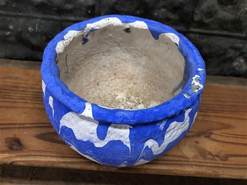Ozark pottery planter - Ozark Roadside Tourist Pottery, Blue Drip Hanging Pot Planter, Horrine Style D, by The Old Grainer...