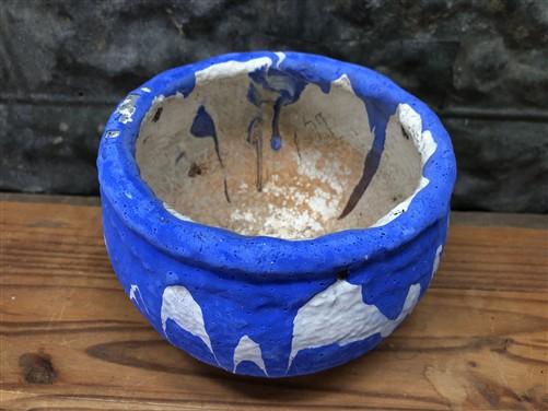 Ozark pottery planter - Ozark Roadside Tourist Pottery, Blue Drip Hanging Pot Planter, Horrine Style D, by The Old Grainer...