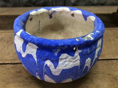Ozark pottery planter - Ozark Roadside Tourist Pottery, Blue Drip Hanging Pot Planter, Horrine Style D, by The Old Grainer...
